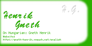 henrik gneth business card